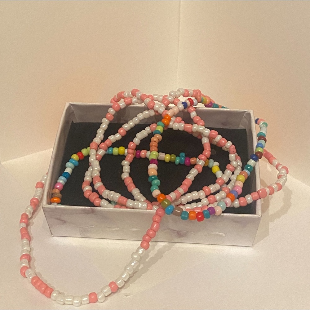 Colorful waistbead/necklace and bracelets